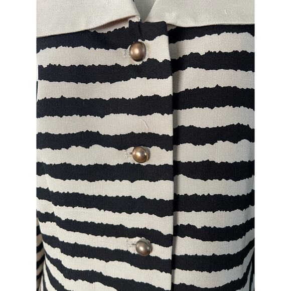 KTF by Kristinn Steinarr Womens Vintage 100% Silk Striped Work Skirt Suit Sz 10 - Picture 2 of 16